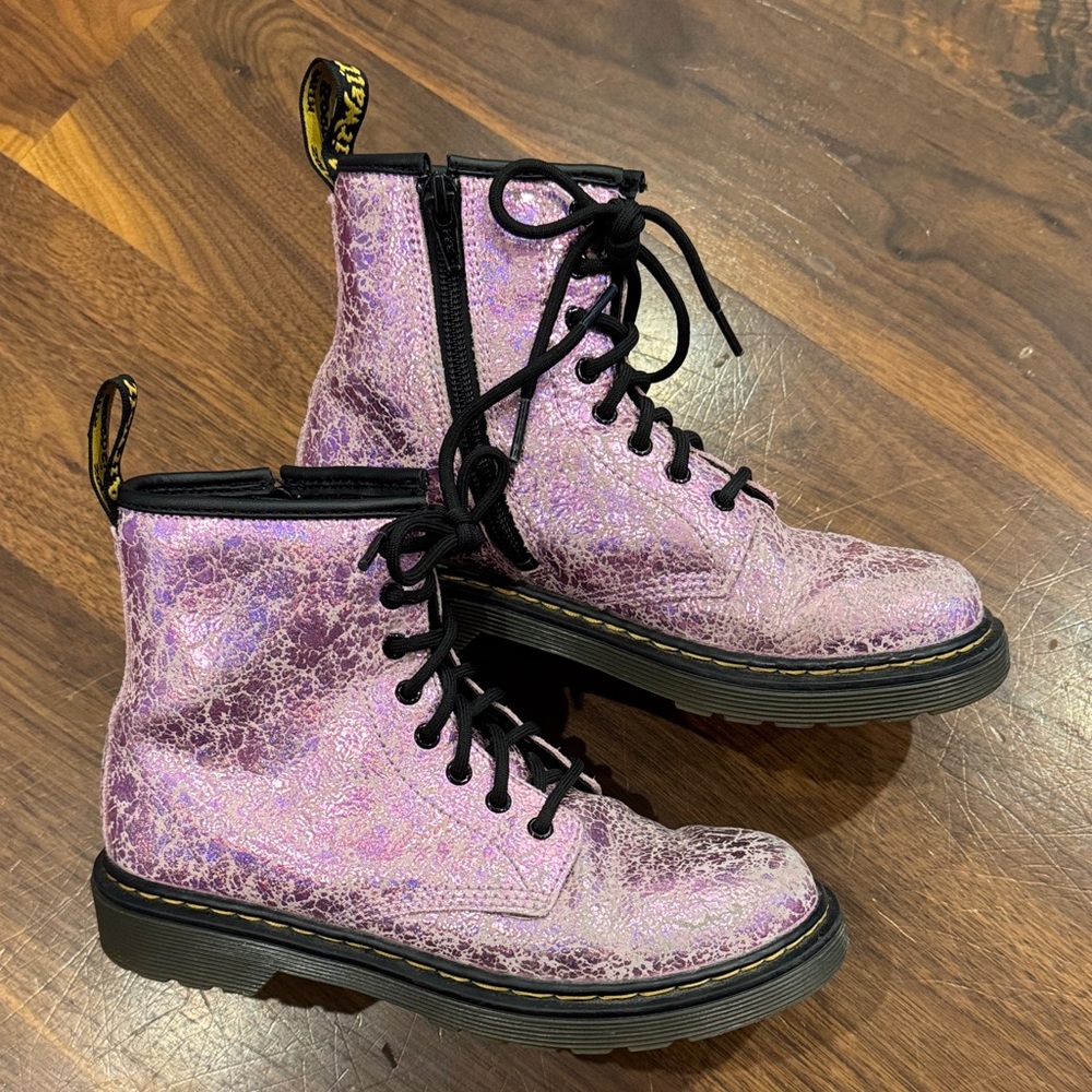 Dr. Martens Iridescent Purple Combat Boots